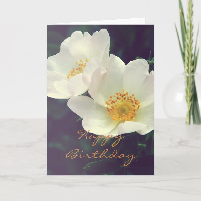 Romantic Botanical Happy Birthday Cards (Front)