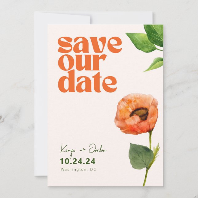 Romantic Botanical Love Save The Date Invitation (Front)