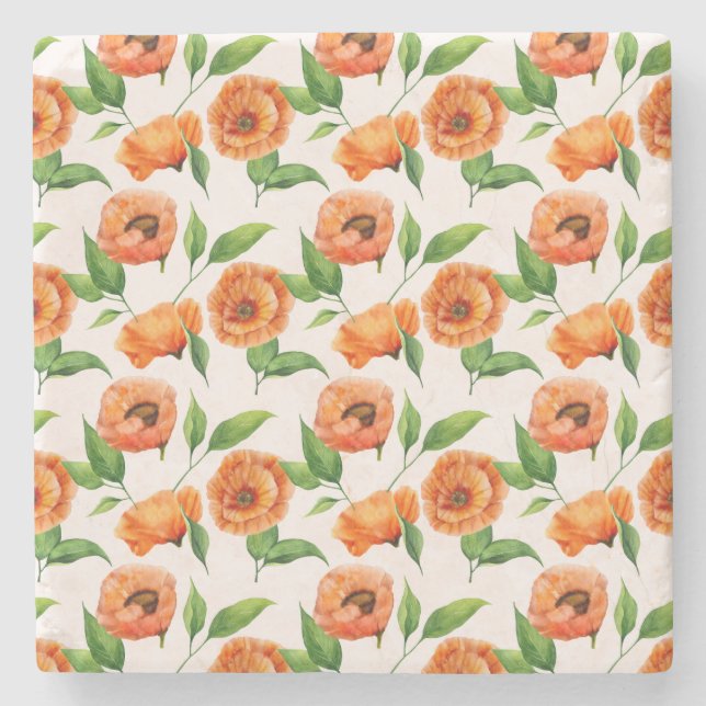 Romantic Botanical Love Stone Coaster (Front)