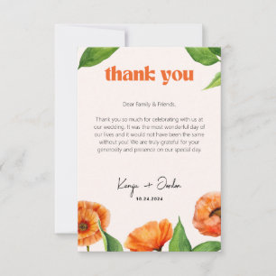 Romantic Botanical Love Thank You Card