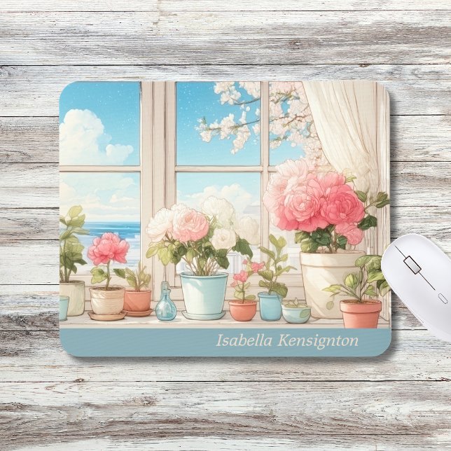 Romantic Botanical Personalised Mouse Pad (Creator Uploaded)