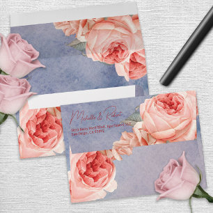 Romantic Botanical Watercolor Floral Wedding Envelope