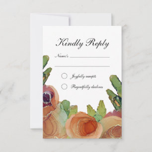 Romantic Botanical Wedding RSVP Card