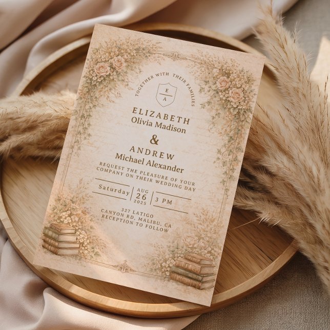 Romantic Botanical Wildflower Garden Wedding Invitation (Creator Uploaded)