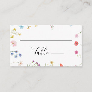 Romantic Botanical Wildflower Wedding Place Card