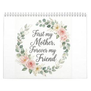 Romantic Botanical Wreath Mother's Day Quote Gift Calendar