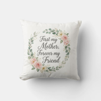 Romantic Botanical Wreath Mother's Day Quote Gift Cushion