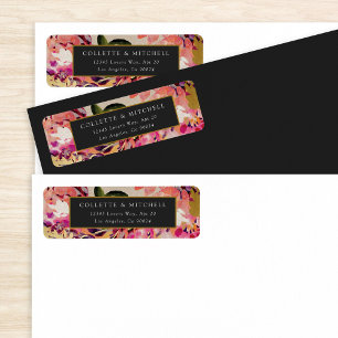 Romantic Bouquet Hot Pink Black Gold Wedding