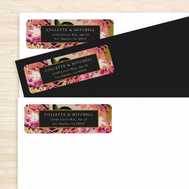 Romantic Bouquet Hot Pink Black Gold Wedding (Creator Uploaded)