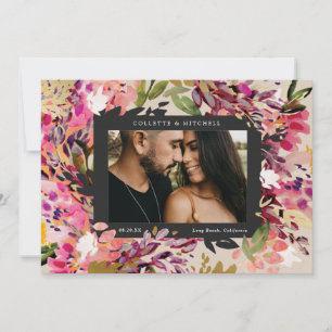 Romantic Bouquet Hot Pink Invitation