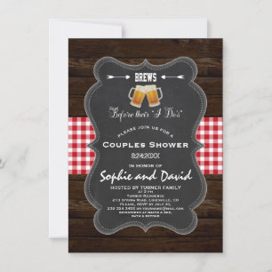 Romantic BREWS Before Their "I Do's" Engagement Invitation