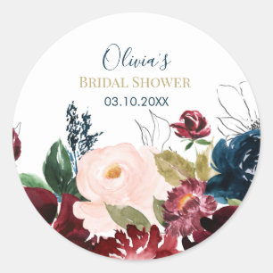 Romantic Bridal Shower Favour Stickers