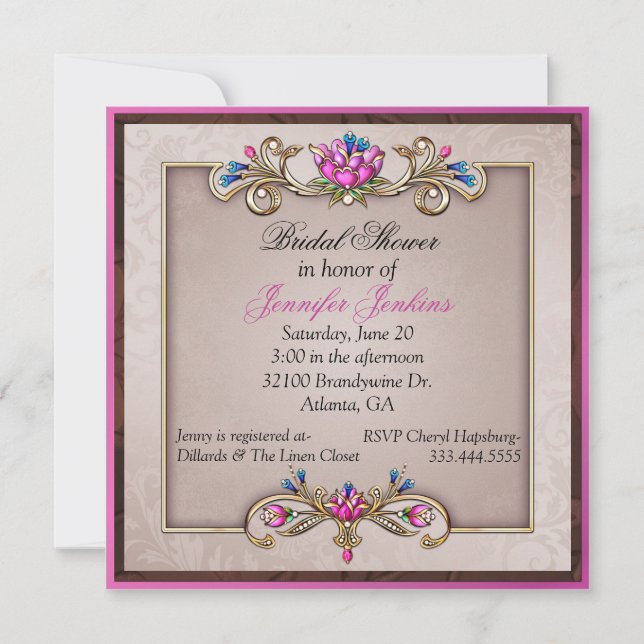 Romantic Bridal Shower Invitation (Front)
