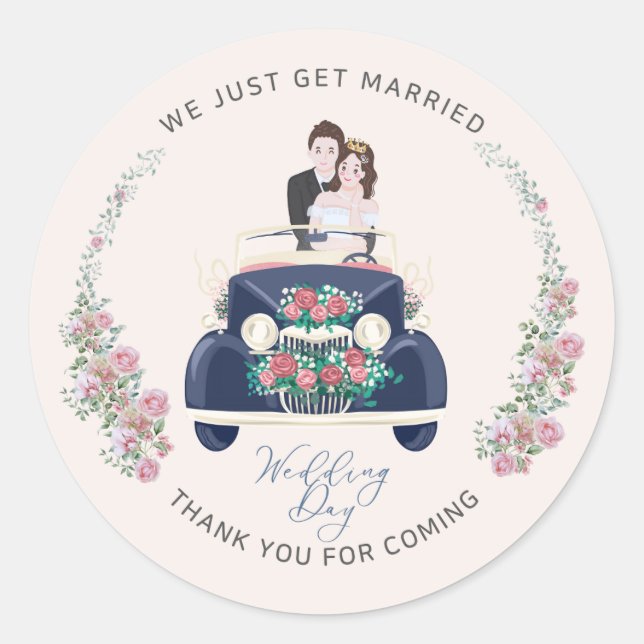 Romantic Bride and Groom Envelope Seal (Front)