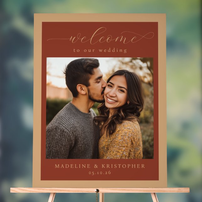 Romantic Brown Elegant Photo Acrylic Sign (Neutral)