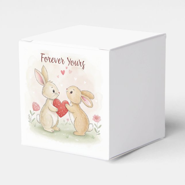 Romantic Bunny Card – Forever Yours Favour Box (Front Side)