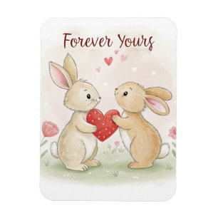 Romantic Bunny Card – Forever Yours Magnet