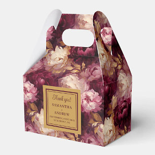Romantic Burgundy Blush Gold Boho Wedding   Favour Box