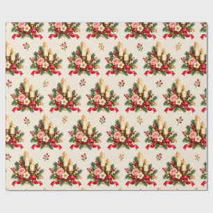 Romantic Burgundy Holiday Wrapping Paper