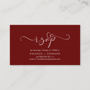Romantic, Burgundy, Invitation RSVP, respond