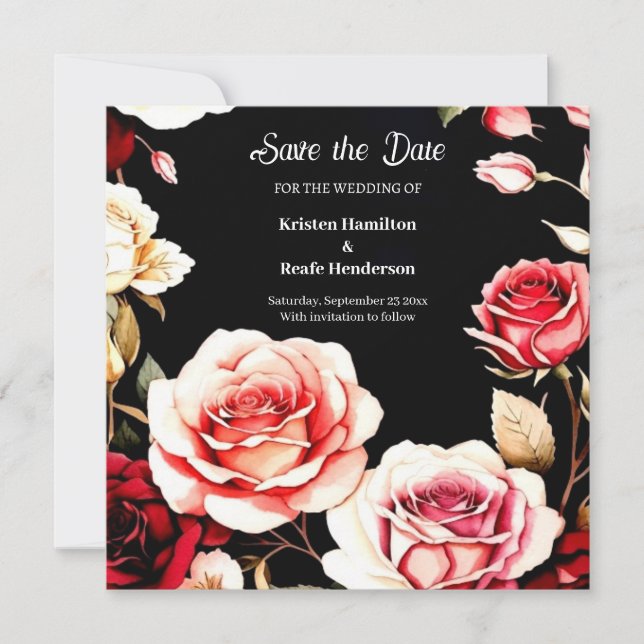 Romantic Burgundy Minimalism Save The Date (Front)