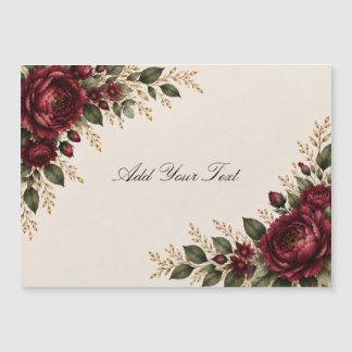 Romantic Burgundy Peony Magnetic Card