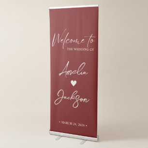 Romantic Burgundy red copper Wedding Decor banner