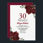 Romantic Burgundy Red Rose 30th Birthday Invite<br><div class="desc">Romantic Burgundy Red Rose 30th Birthday Invite

See matching collection in store</div>