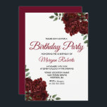 Romantic Burgundy Red Rose Birthday Party Invite<br><div class="desc">Romantic Burgundy Red Rose Birthday Party Invite

See matching collection in store</div>