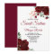 Romantic Burgundy Red Rose Floral Sweet 16 Invite