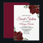 Romantic Burgundy Red Rose Sweet Sixteen Invite<br><div class="desc">Romantic Burgundy Red Rose Sweet Sixteen Invite

See matching collection in store</div>
