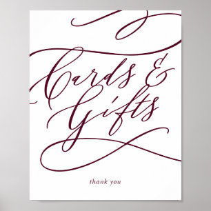 Romantic Burgundy Text Calligraphy Cards and Gifts Poster