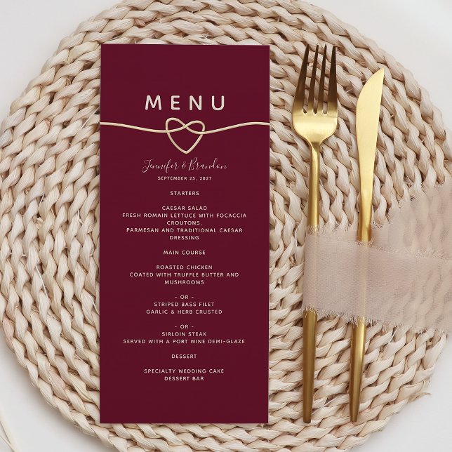 Romantic Burgundy Wedding Menu (Creator Uploaded)