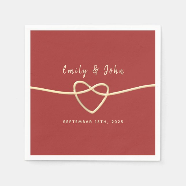 Romantic Burgundy Wedding Napkin (Front)
