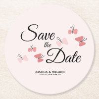 Romantic Butterflies Pink Save the Dates  