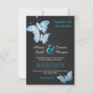 Romantic Butterflies welcome invitation