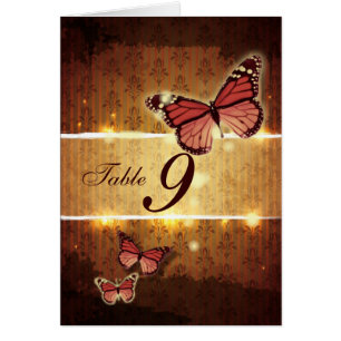 romantic butterfly fall wedding table number