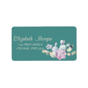 Romantic Cactus Succulent Label