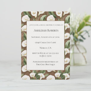 Romantic Calla Lily Flowers Bridal Shower Invitation