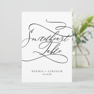 Romantic Calligraphy 5x7" Sweetheart Table Number