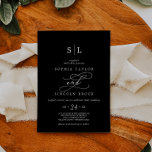 Romantic Calligraphy | Black Monogram Wedding Invitation<br><div class="desc">This romantic calligraphy black monogram wedding invitation is perfect for a simple wedding. The modern classic design features fancy swirls and whimsical flourishes with gorgeous elegant hand lettered typography.</div>