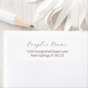 Romantic Calligraphy Burgundy Return Address