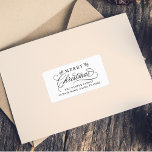 Romantic Calligraphy Christmas Return Address Label<br><div class="desc">This Christmas return address label featuring elegant and romantic swirly calligraphy lettering with pinecone twigs. For more advanced customisation of this design,  please click the BLUE DESIGN TOOL BUTTON above!</div>