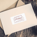 Romantic Calligraphy Christmas Return Address Label<br><div class="desc">This Christmas return address label featuring elegant and romantic swirly calligraphy lettering with pinecone twigs. For more advanced customisation of this design,  please click the BLUE DESIGN TOOL BUTTON above!</div>