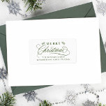 Romantic Calligraphy Christmas Return Address Label<br><div class="desc">This Christmas return address label featuring elegant and romantic swirly calligraphy lettering with pinecone twigs. For more advanced customisation of this design,  please click the BLUE DESIGN TOOL BUTTON above!</div>