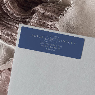 Romantic Calligraphy   Denim Blue Return Address