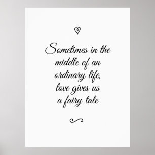 Romantic Calligraphy Fairy Tale Wedding Love Story Poster