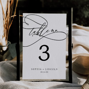 Romantic Calligraphy Flourish 5x7" Table Number