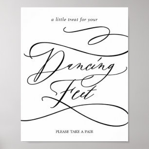 Romantic Calligraphy Flourish Dancing Feet Sign