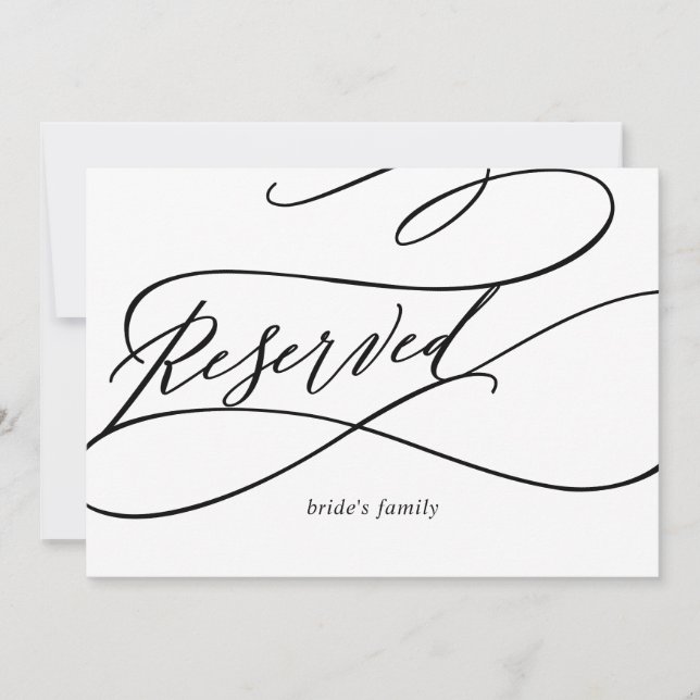 Romantic Calligraphy | Flourish Reserved Sign (Front)